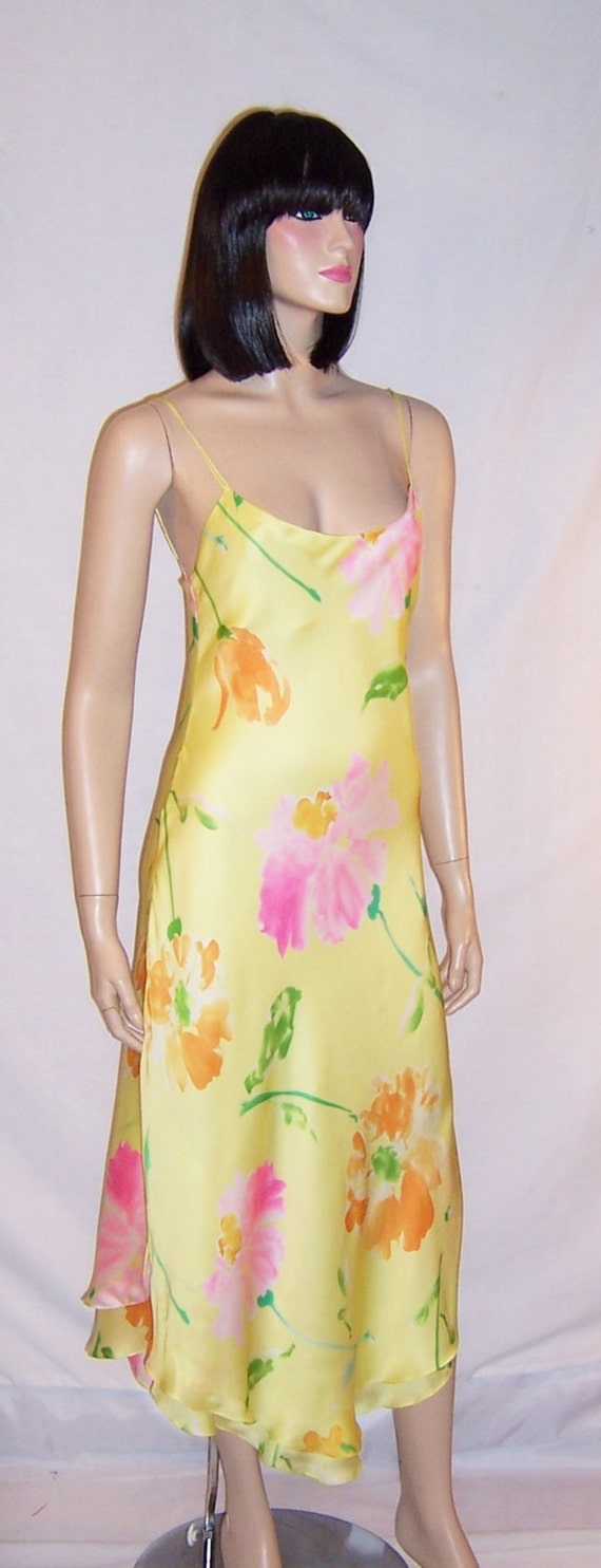 Ralph Lauren-Black Label-Yellow Silk Floral Printe