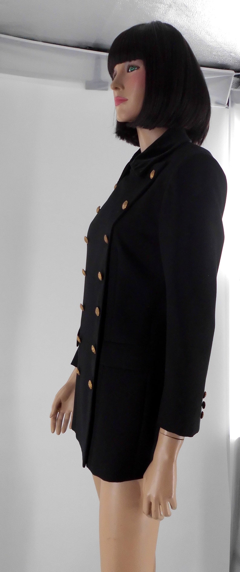 Stunning Ralph Lauren Country Black Woolen Double Breasted Jacket in Military Style image 4