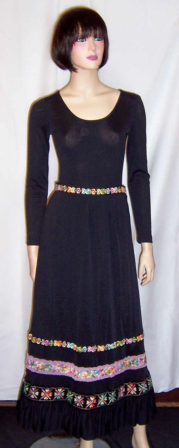 1960's Black Bodysuit with Matching Black Skirt wi