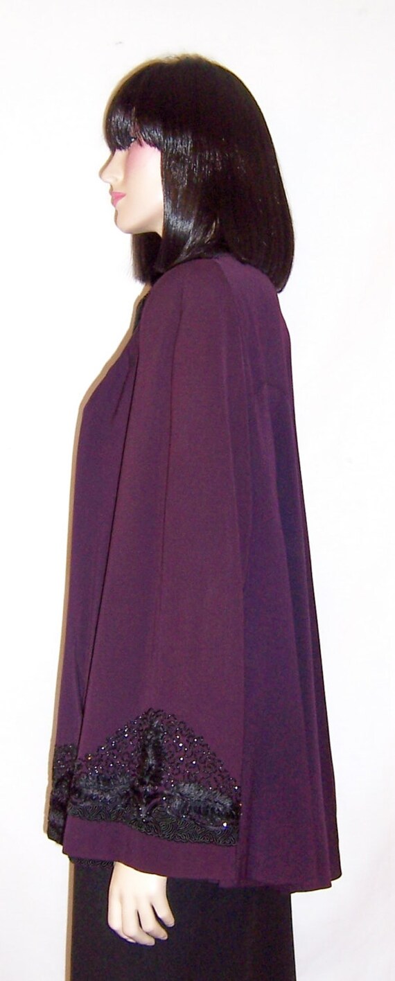 1940's Aubergine Swing Coat with Elaborate Beadin… - image 2