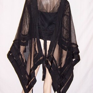 Unusually Rare Black Victorian Bodice with Attached Cape image 3