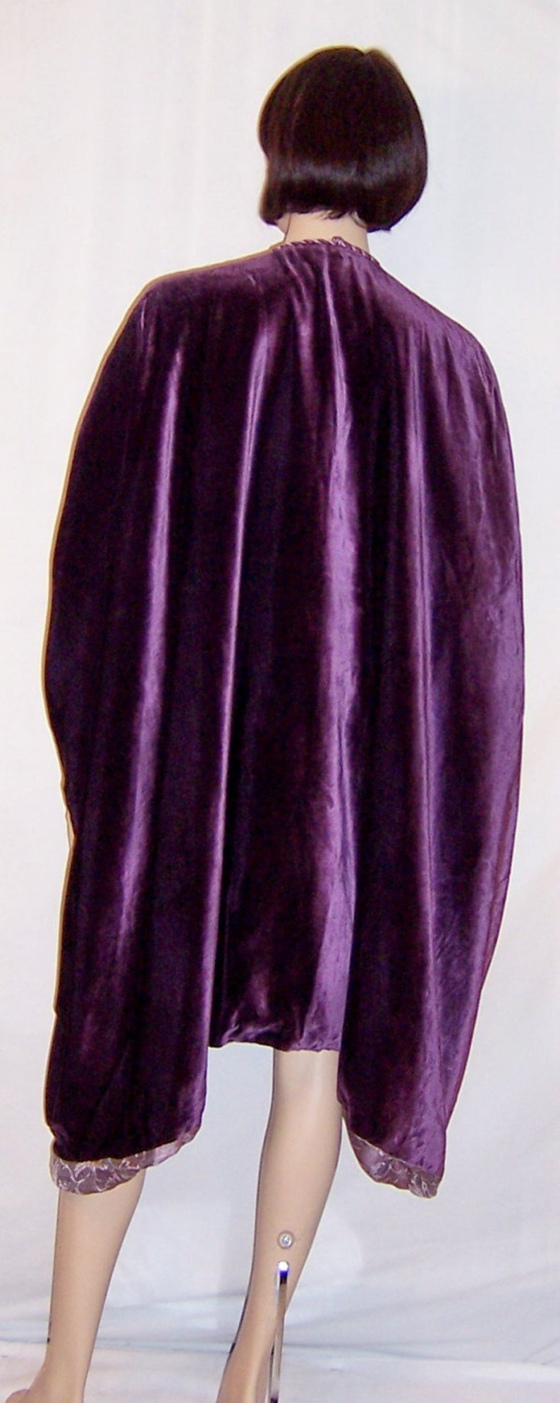 Liberty & Co. Reversible Purple Velvet and Silk Damask Burnous - Etsy