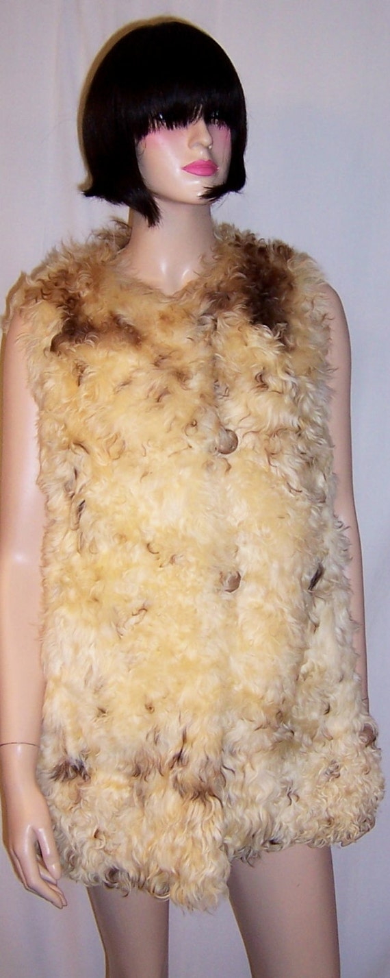 1960's Vintage Curly Mongolian Lamb Vest - image 1