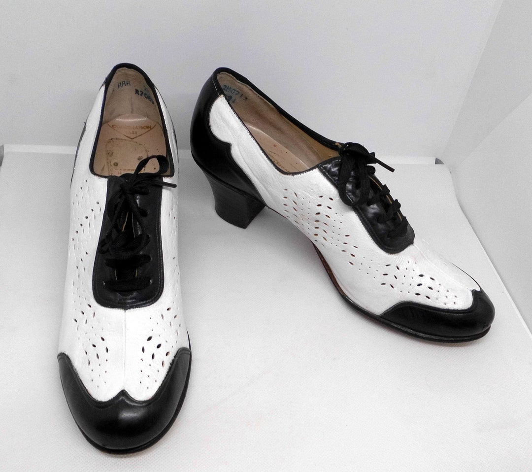 Early 1940's Black and White Spectator Shoes