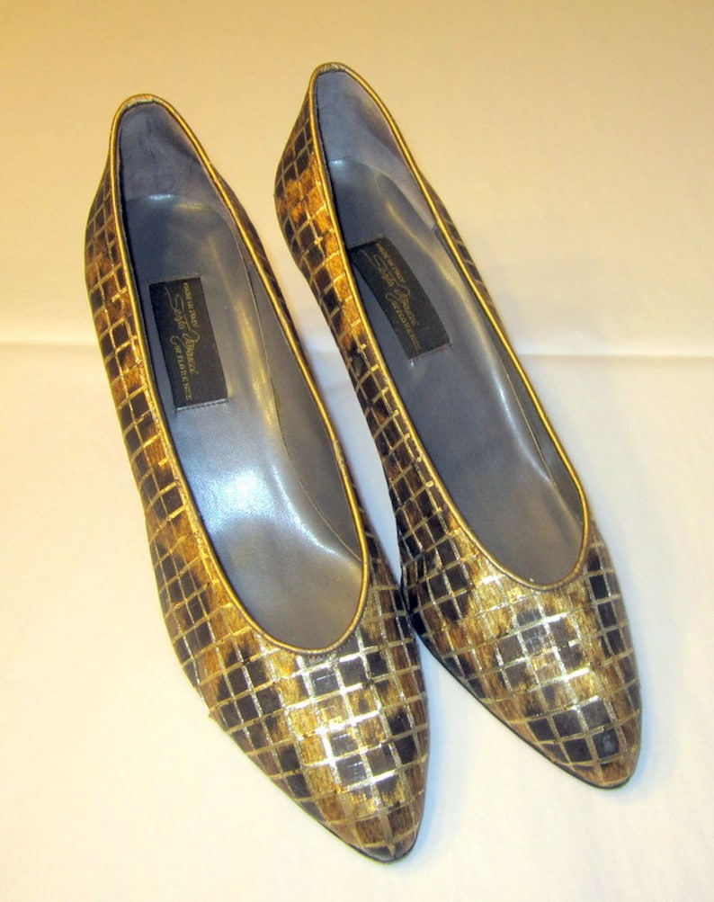 Sesto Meucci of Florence Italy Gold and Bronze Evening Pumps Etsy
