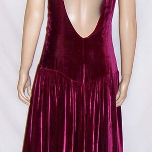 Deep Raspberry Silk Velvet Floor Length Gown image 3