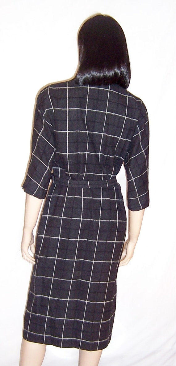 1940's Chic Charcoal Gray and White Flannel Shirt… - image 3