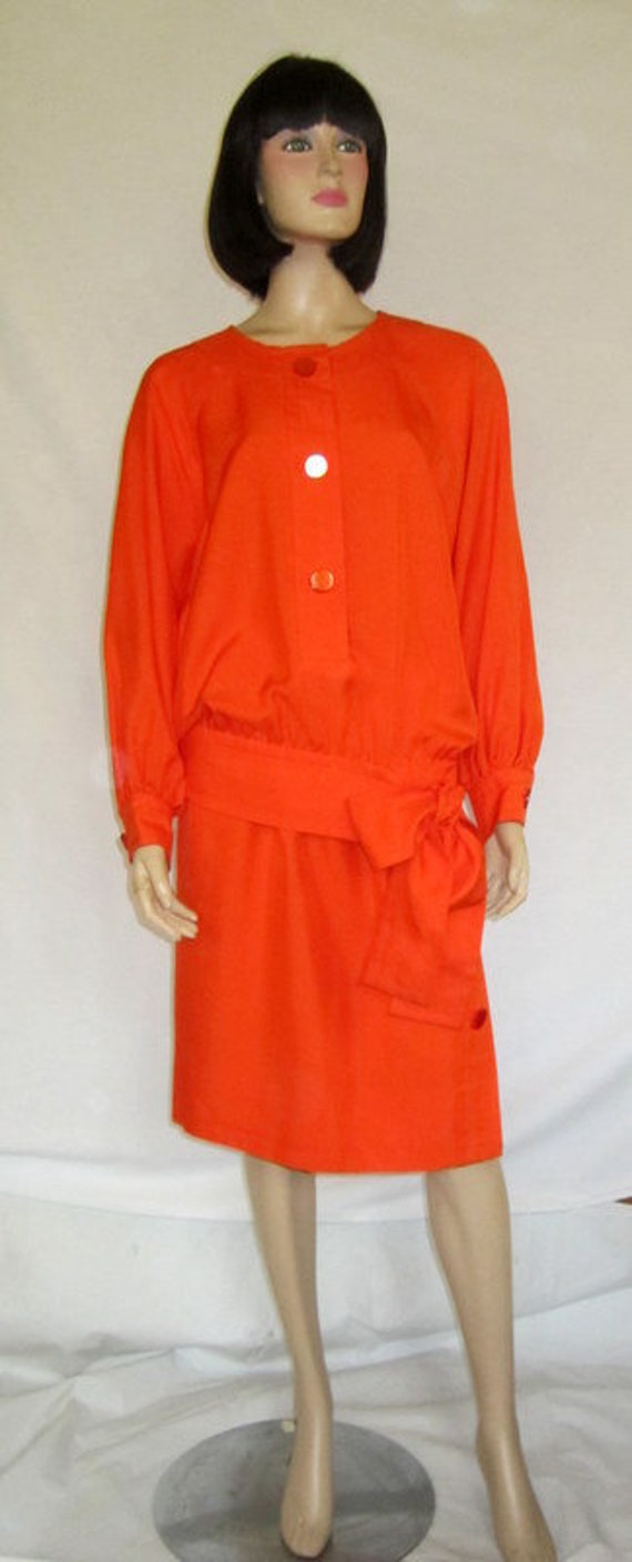1970's Givenchy Nouvelle Tomato Red Blouse and Ski