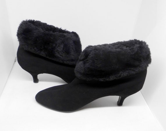 Vintage Women's Golo Boots Black Suede and Faux F… - image 3