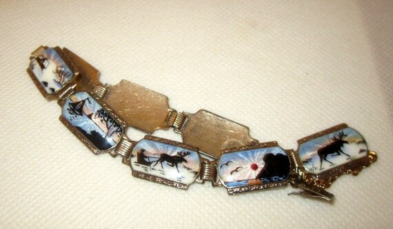 Norwegian Guilloche Enamel Sterling Bracelet