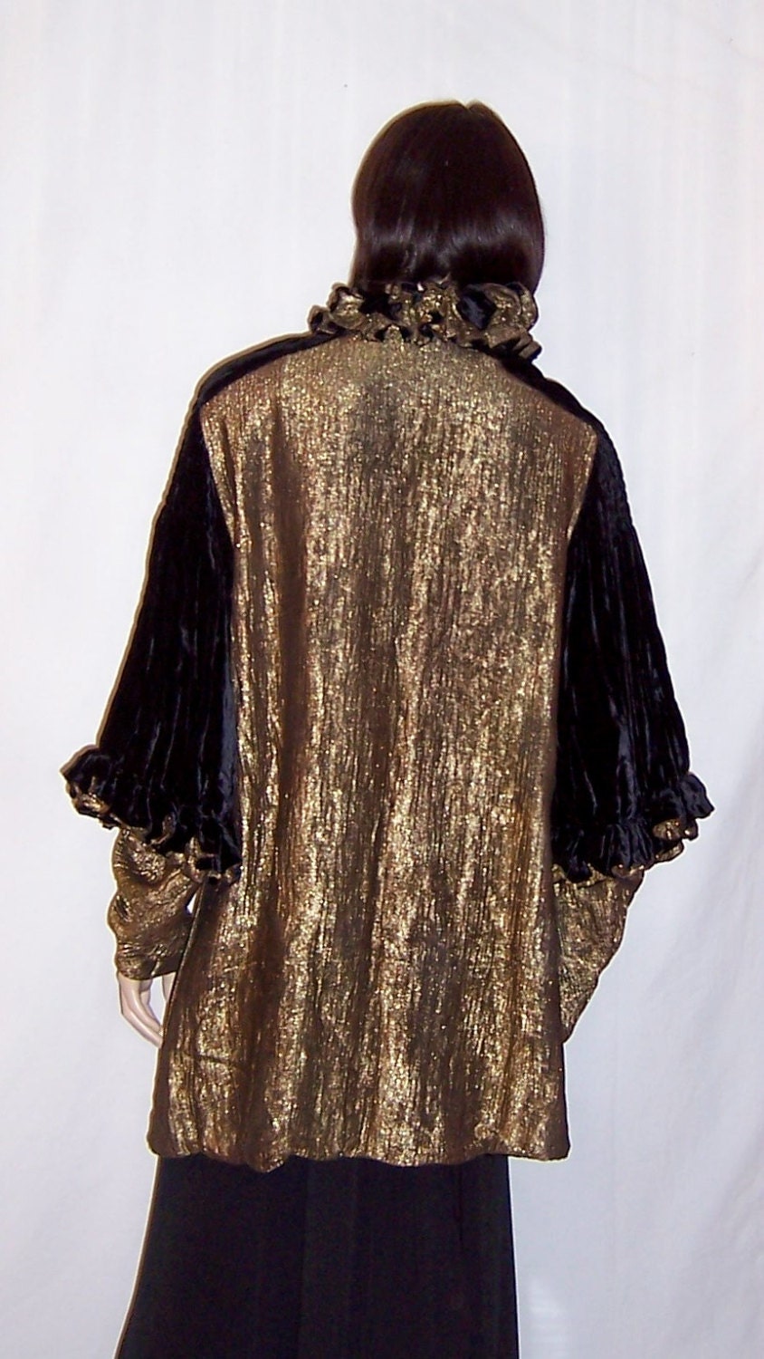 Art Deco Black Silk Velvet and Gold French Lame Opera Coat - Etsy