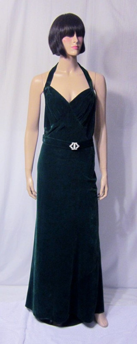 1930's Bias-Cut, Elegant and Sensuous Emerald Gre… - image 1