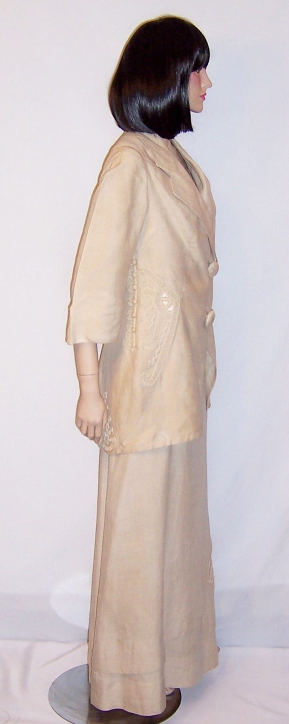 Magnificent Edwardian White Linen Jacket and Skir… - image 2