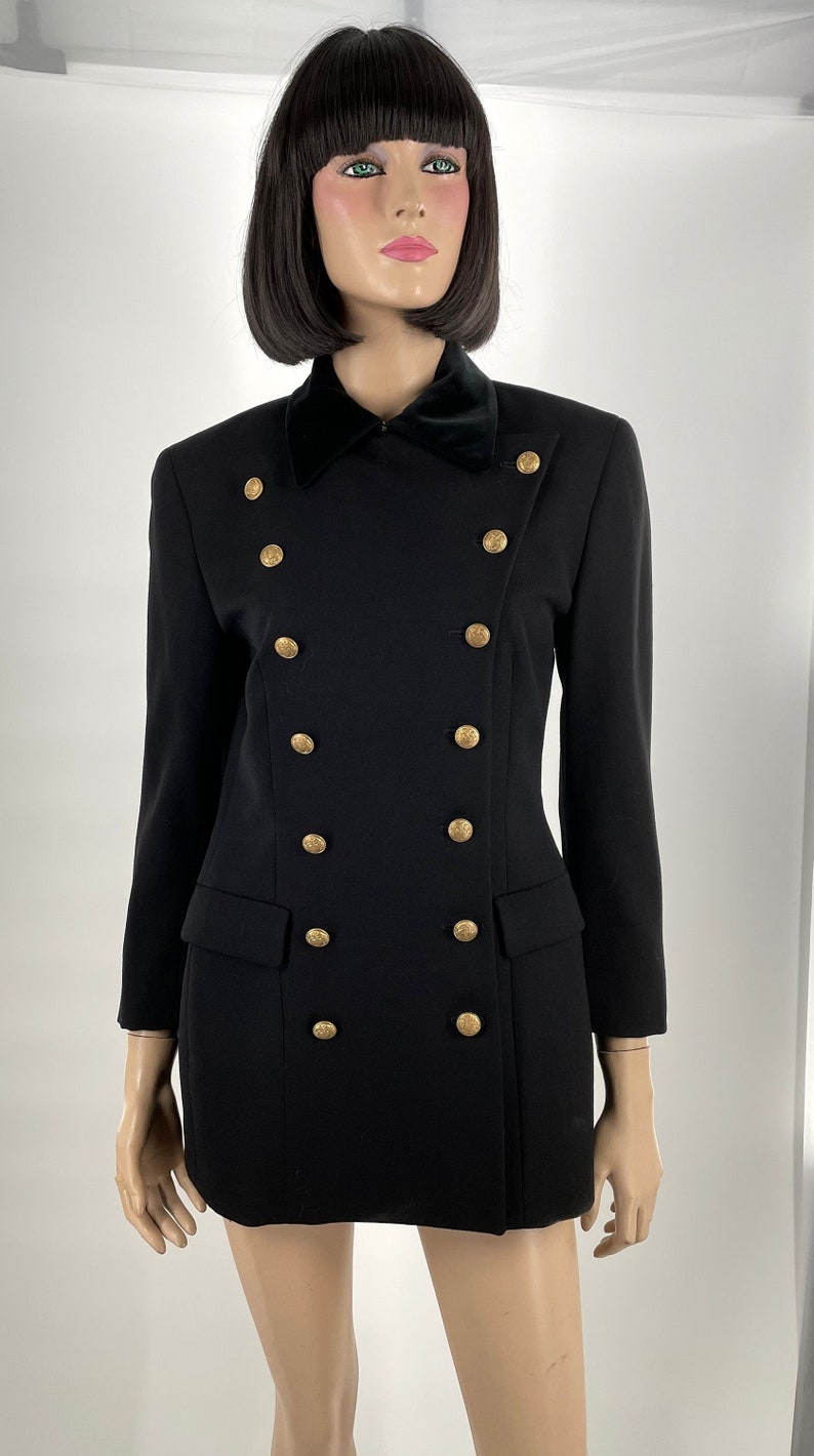 Stunning Ralph Lauren Country Black Woolen Double Breasted Jacket in Military Style image 1