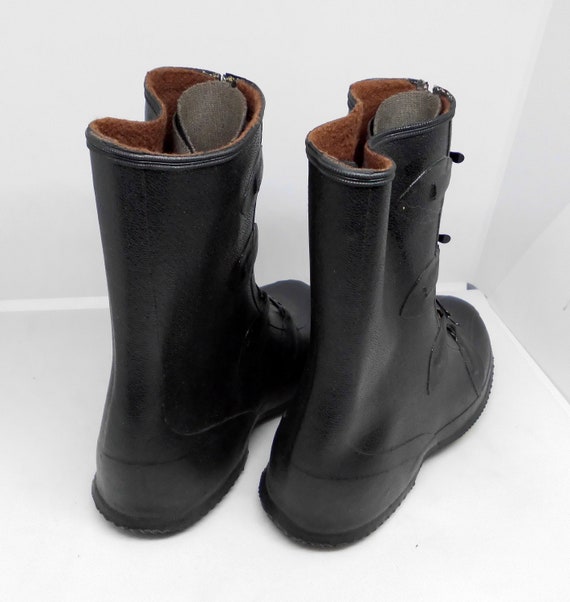 Children's 1950's Vintage Boys' Black Galoshes (N… - image 4