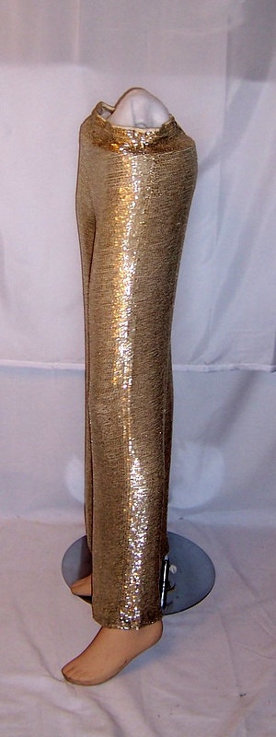 1960's Silver Bugle Beaded Evening Pants - image 2