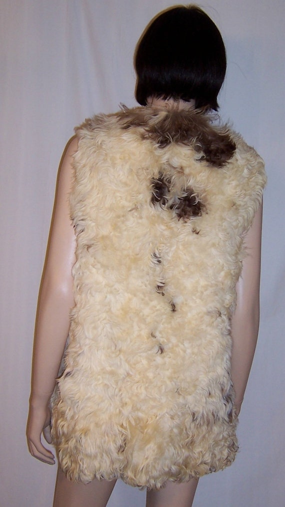 1960's Vintage Curly Mongolian Lamb Vest - image 3