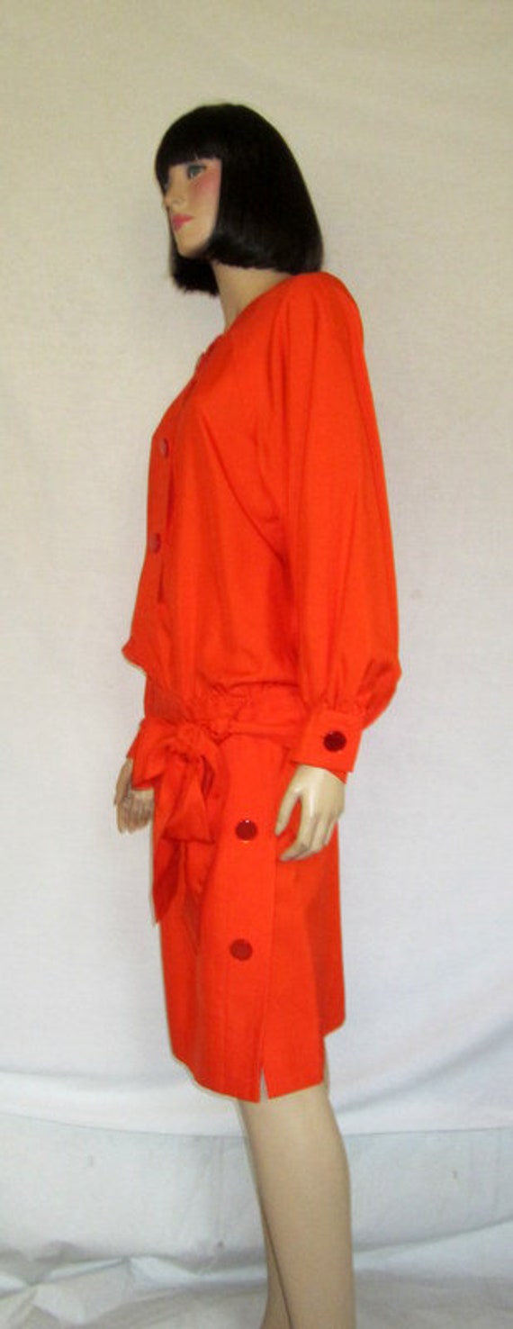 1970's Givenchy Nouvelle Tomato Red Blouse and Sk… - image 2