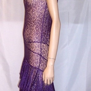 Aubergine Pin-Tuck and Lace Detail Dress main image 1