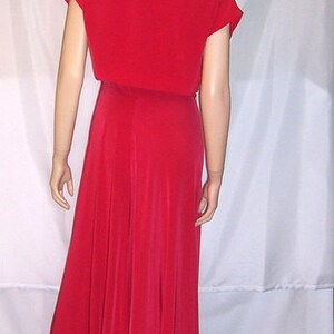 Early 1940's Cerise Red Sleeveless Gown with Embellished Bolero Jacket image 2