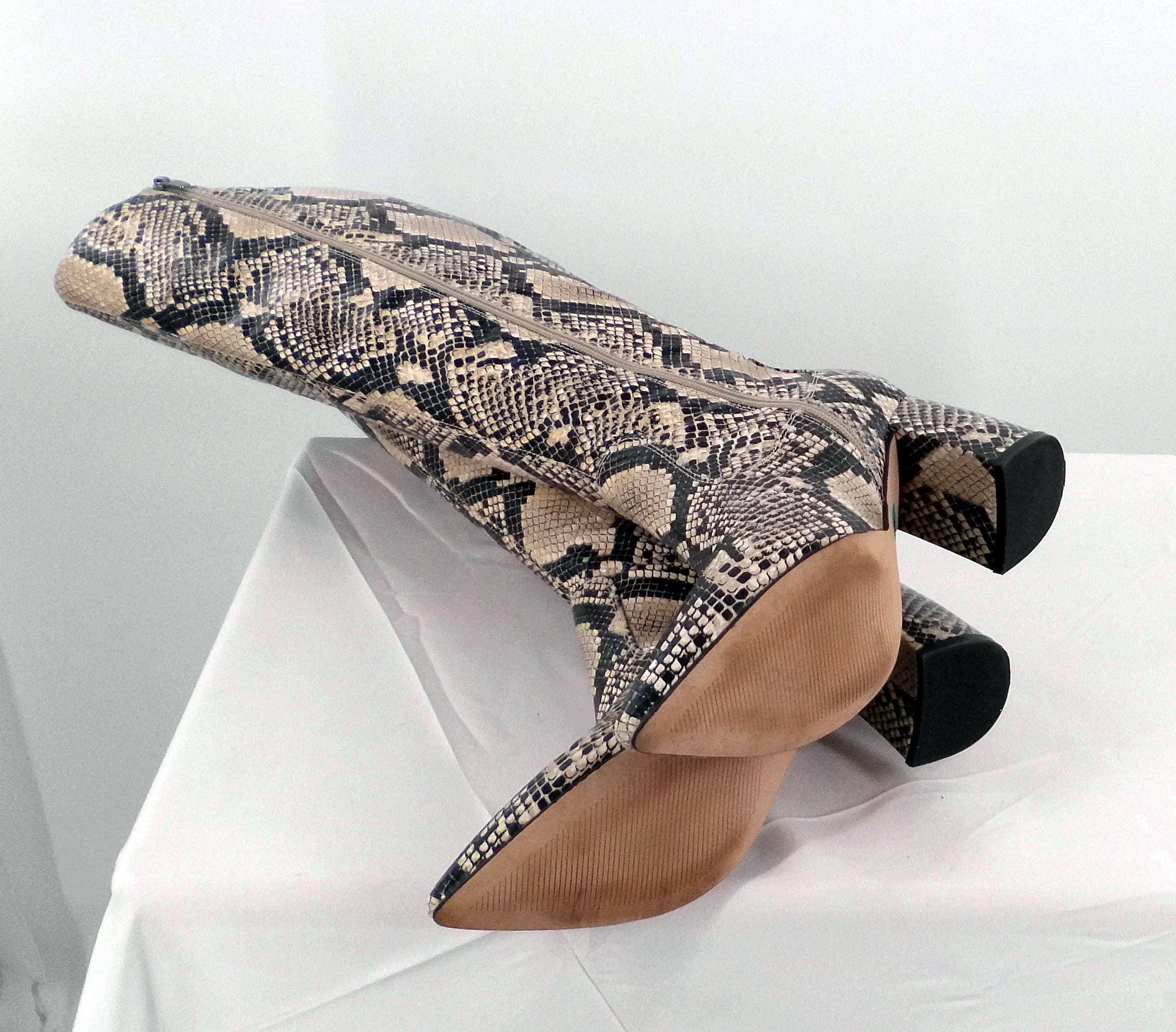 faux snakeskin boots