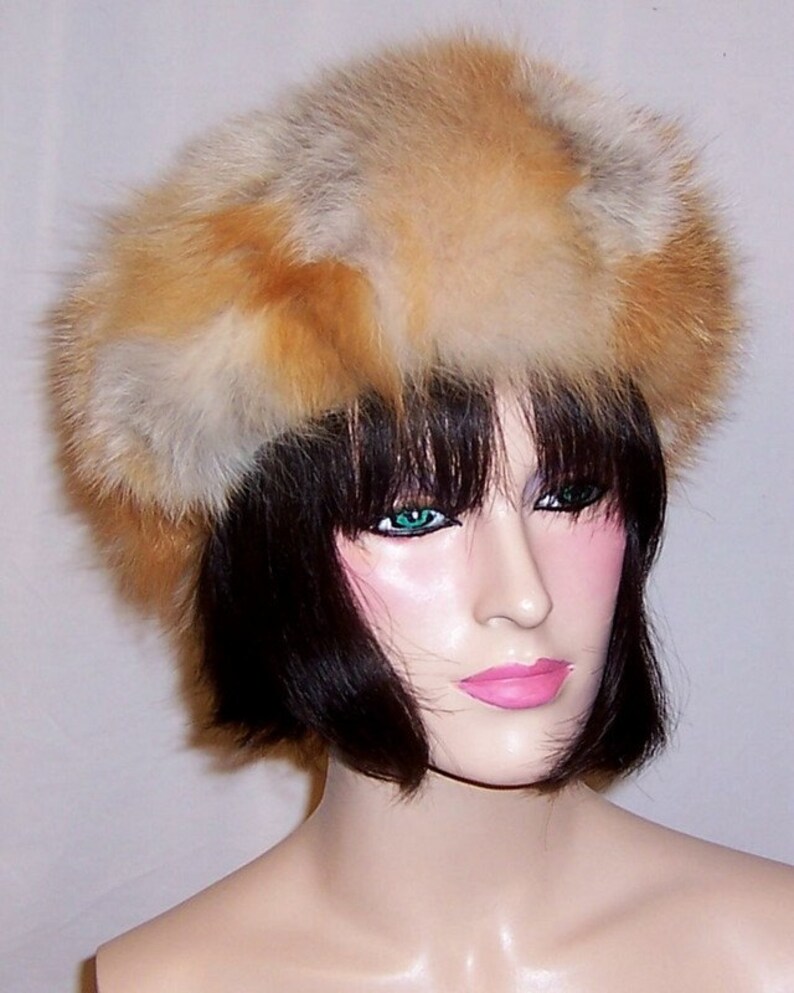 Luxurious Red Gray and White Fox Hat Etsy