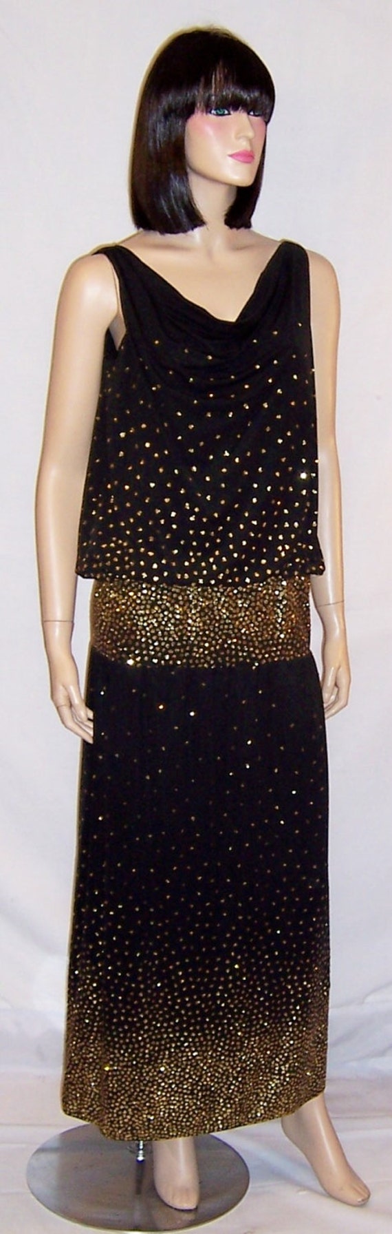 Michael Maiello  for Pat Richards Black Gown with… - image 1