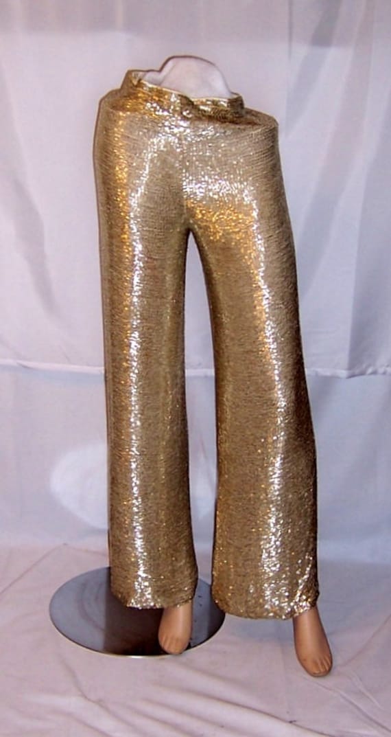 1960's Silver Bugle Beaded Evening Pants - image 1