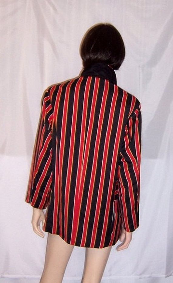 1980's Red, Black, and Yellow Striped "Moschino C… - image 3