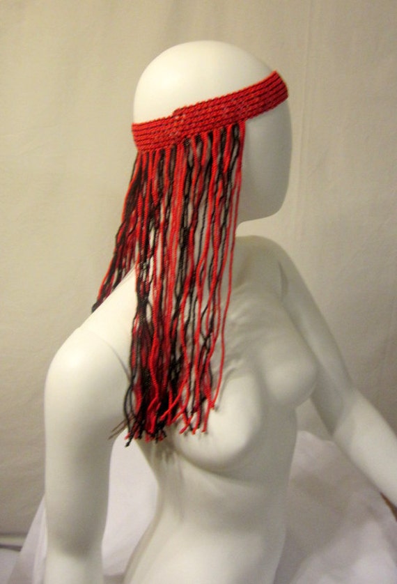 1960's-1970's Vintage, Red and Black Glass Beaded… - image 4