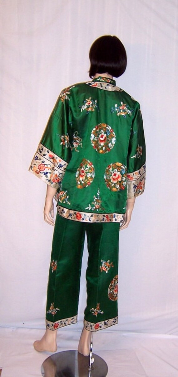 Chic Chinese Embroidered Jacket and Pants Ensembl… - image 3