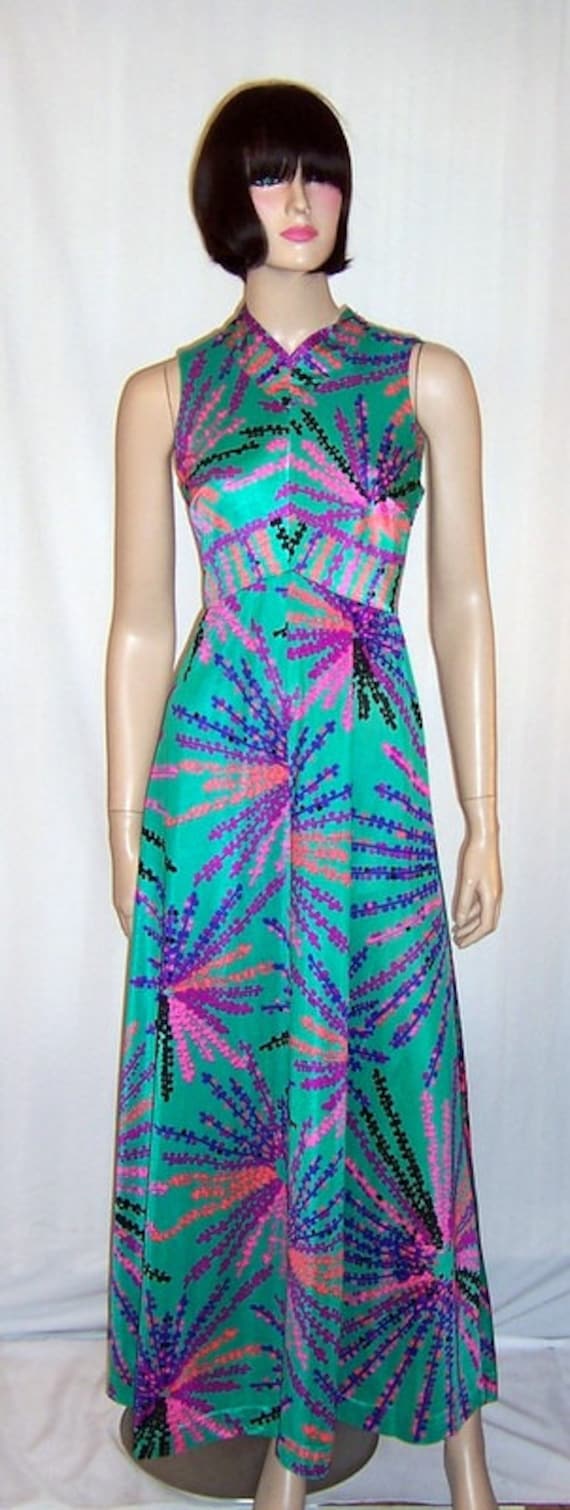 1970's Liberty House of Hawaii Printed Floor Lengt