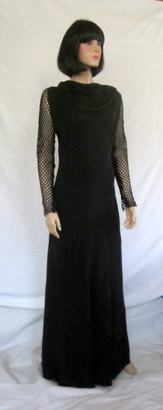1930's Black Crepe Evening Gown - Etsy