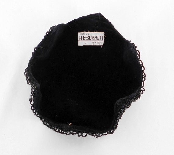 Black Beaded and Sequined Evening Hat by H.B. Bur… - image 7