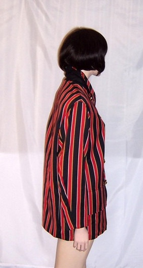 1980's Red, Black, and Yellow Striped "Moschino C… - image 2