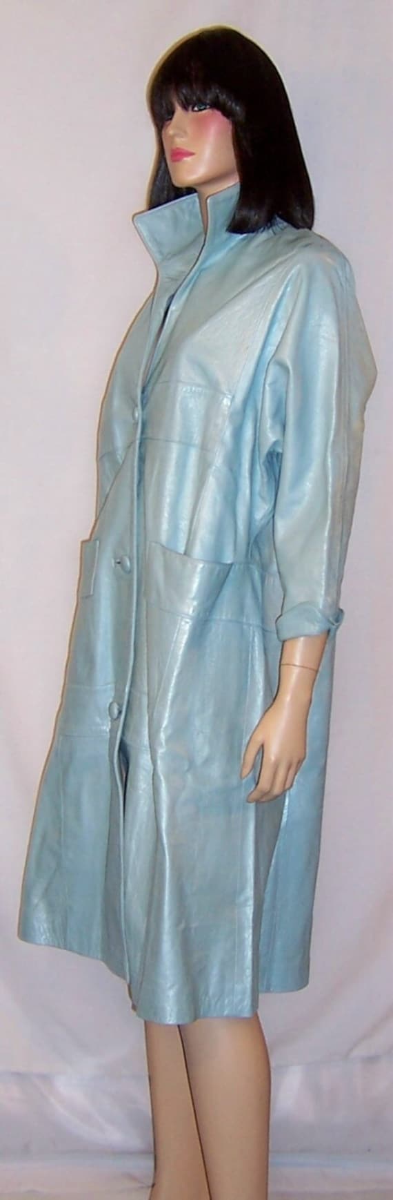 Fabulous 1950's Pale Baby Blue Pearlized Leather C