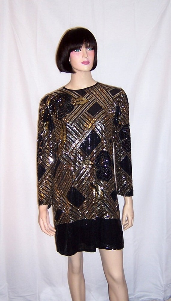 Pilar Rossi-Beaded and Sequined Cocktail Dress Pilar Rossi-Beaded and Sequined Cocktail Dress