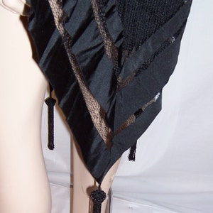 Unusually Rare Black Victorian Bodice with Attached Cape image 5