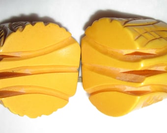 Art Deco Butterscotch snidad bakelitspänne