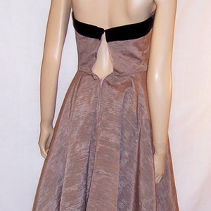 1950's Elegant Muted Pink and Black Velvet Gown with Bolero Jacket image 5