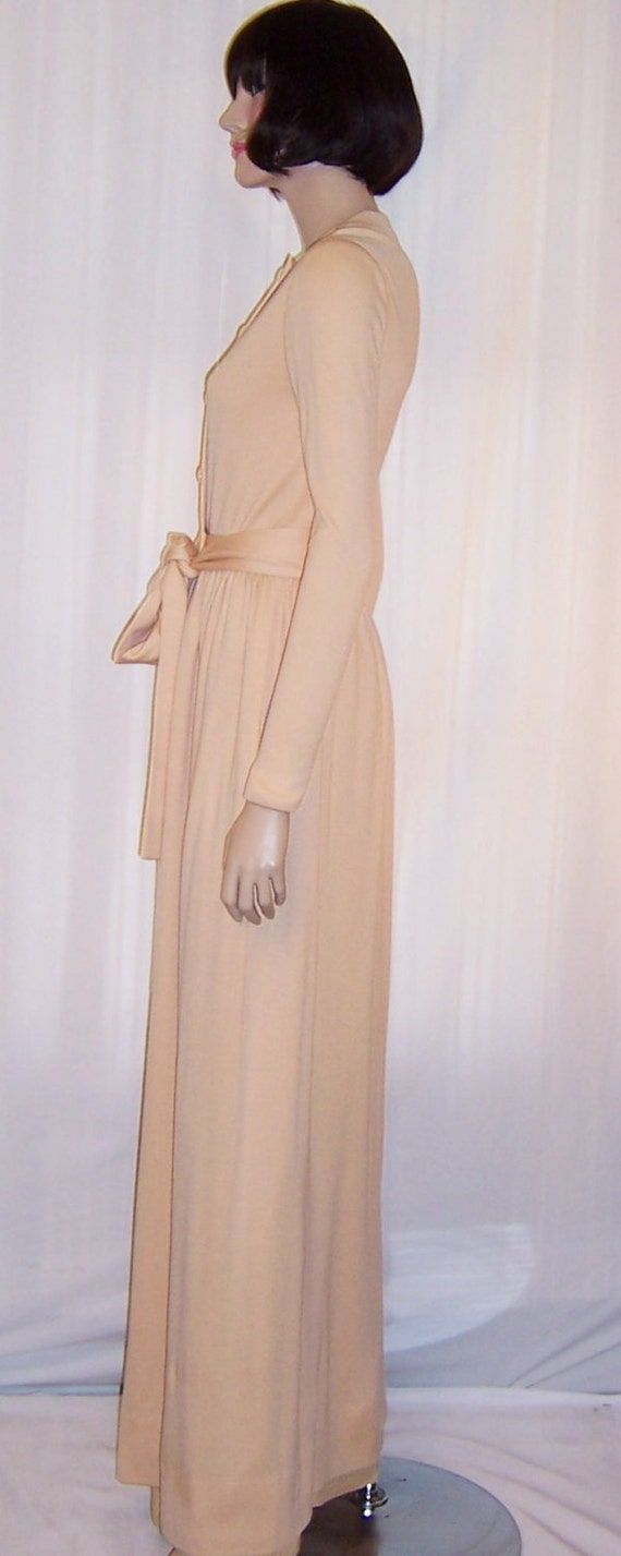 Norman Norell Peach Parfait-Colored Gown with Belt - image 2