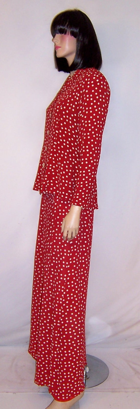 Betsey Johnson-Red and White Polka-Dotted Pant Su… - image 2