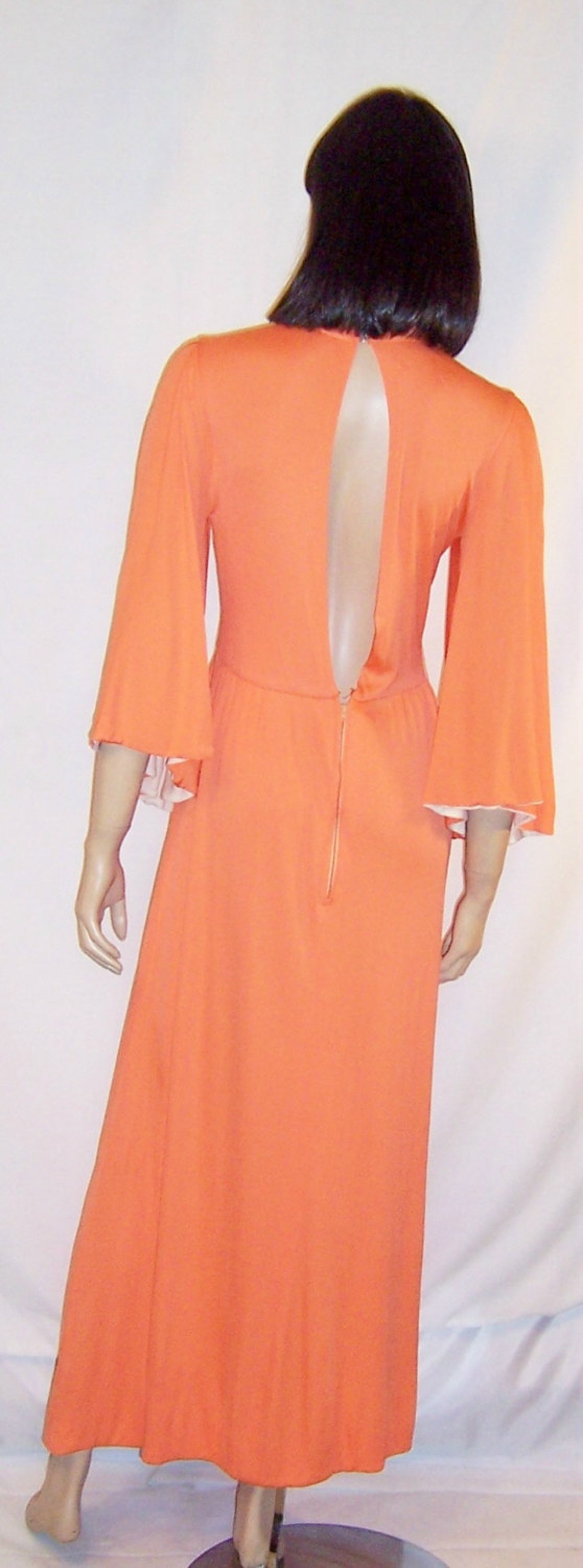 1970s Metallic Knit Plunge Maxi Dress main image 1
