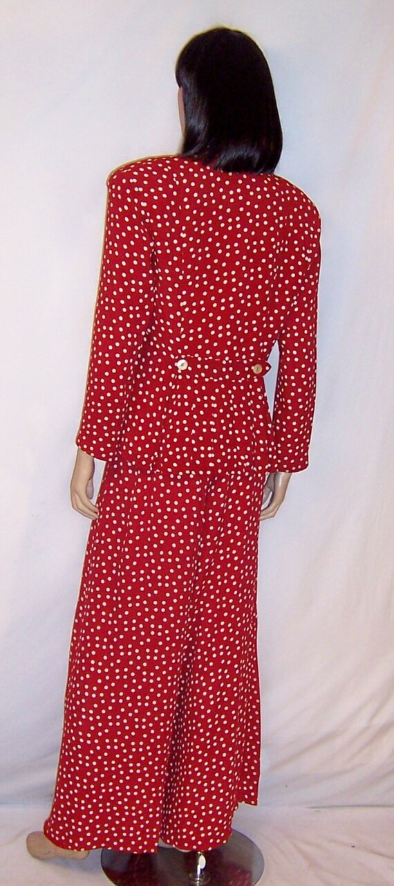 Betsey Johnson-Red and White Polka-Dotted Pant Su… - image 3