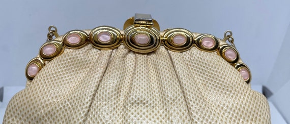 Judith Leiber  Cream Colored Karung Handbag with … - image 7