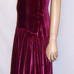 Deep Raspberry Silk Velvet Floor Length Gown image 2