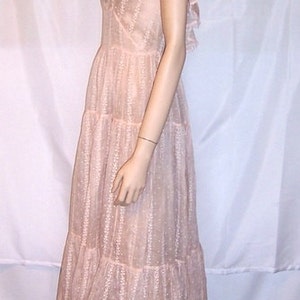 1930's Pale Pink Organdy Embroidered Gown With Ruffled - Etsy