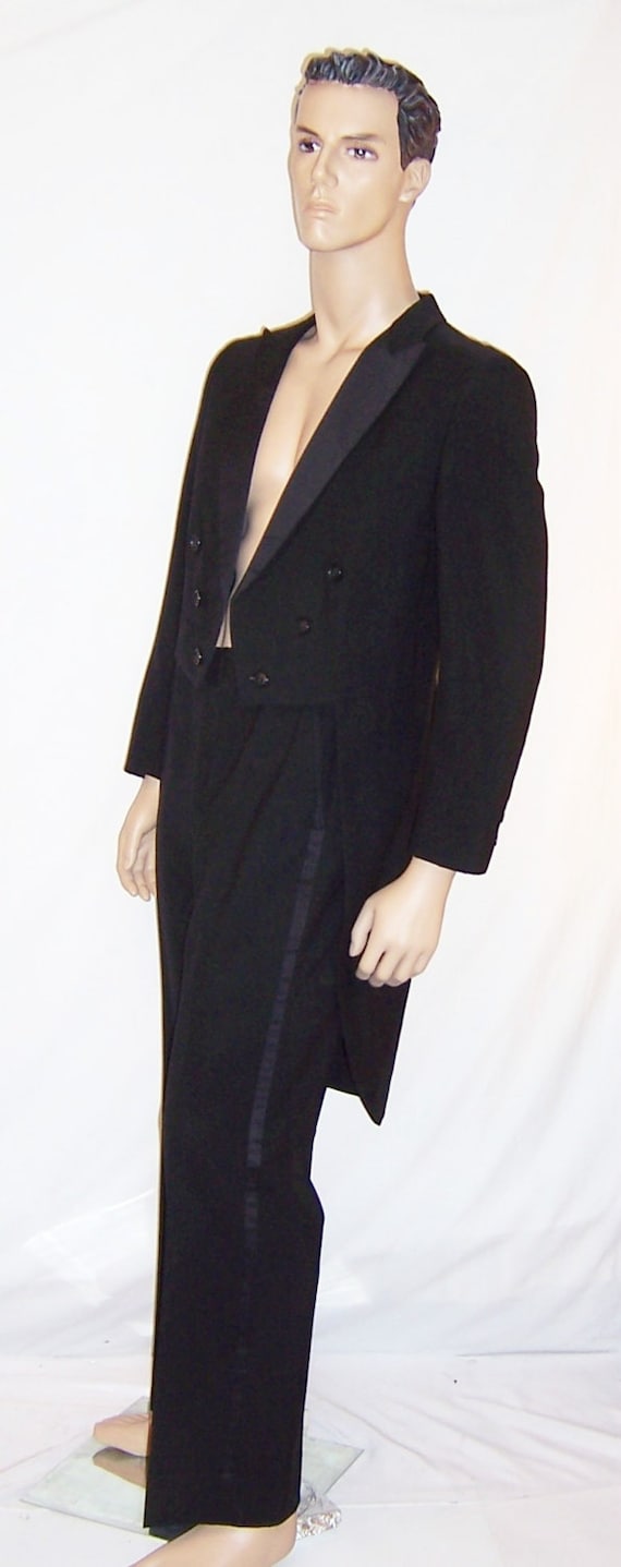Men's, Palm Beach Formal-Black Tuxedo with Tails