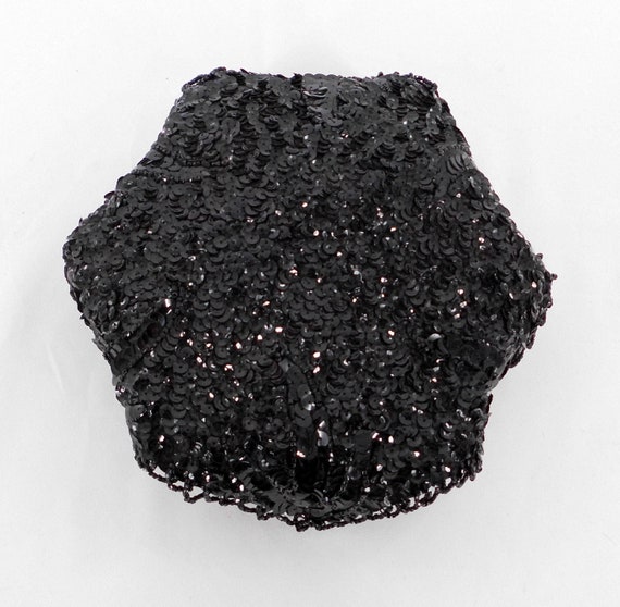 Black Beaded and Sequined Evening Hat by H.B. Bur… - image 6