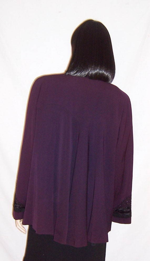 1940's Aubergine Swing Coat with Elaborate Beadin… - image 3